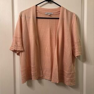 Robbie Bee Pastel Pink Open-Front Cardigan